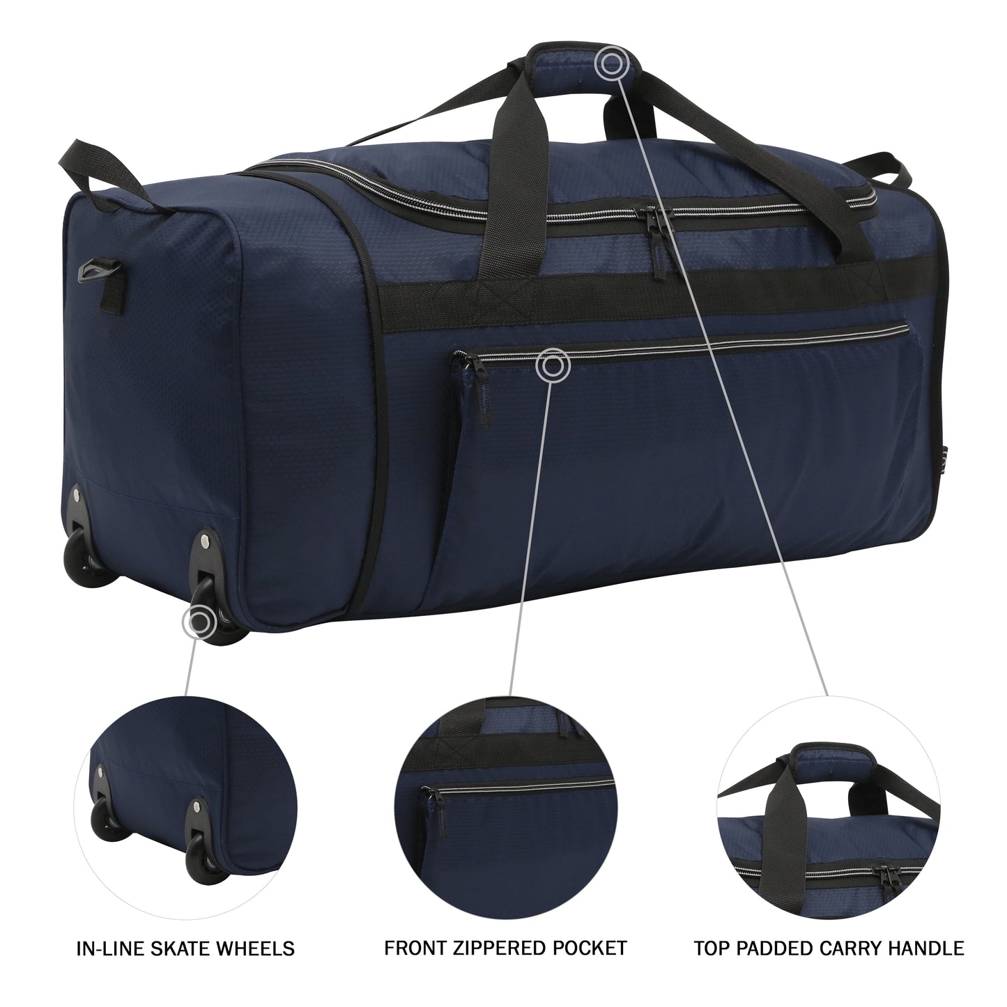 Protégé 28" Rolling Collapsible Travel Duffel Bag, Teal